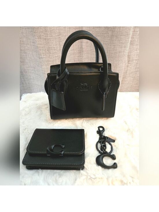 Coach Handbags - NWOT Andrea Mini Carryall Blackout Set W/ Wallet And Signature C Bag Charm